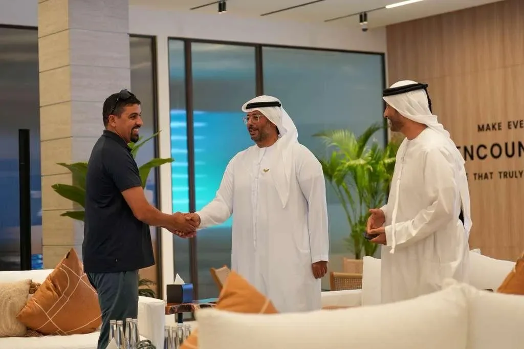 Guests shaking hands at a federation event